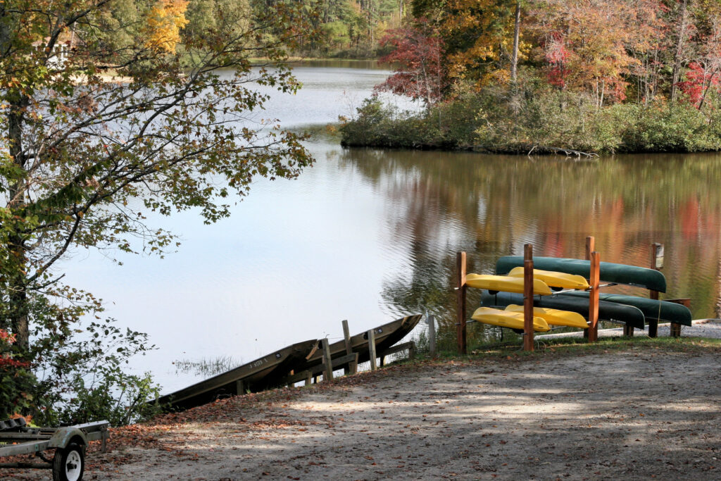 Lakeside scene at Twin Lakes State Park in Virginia