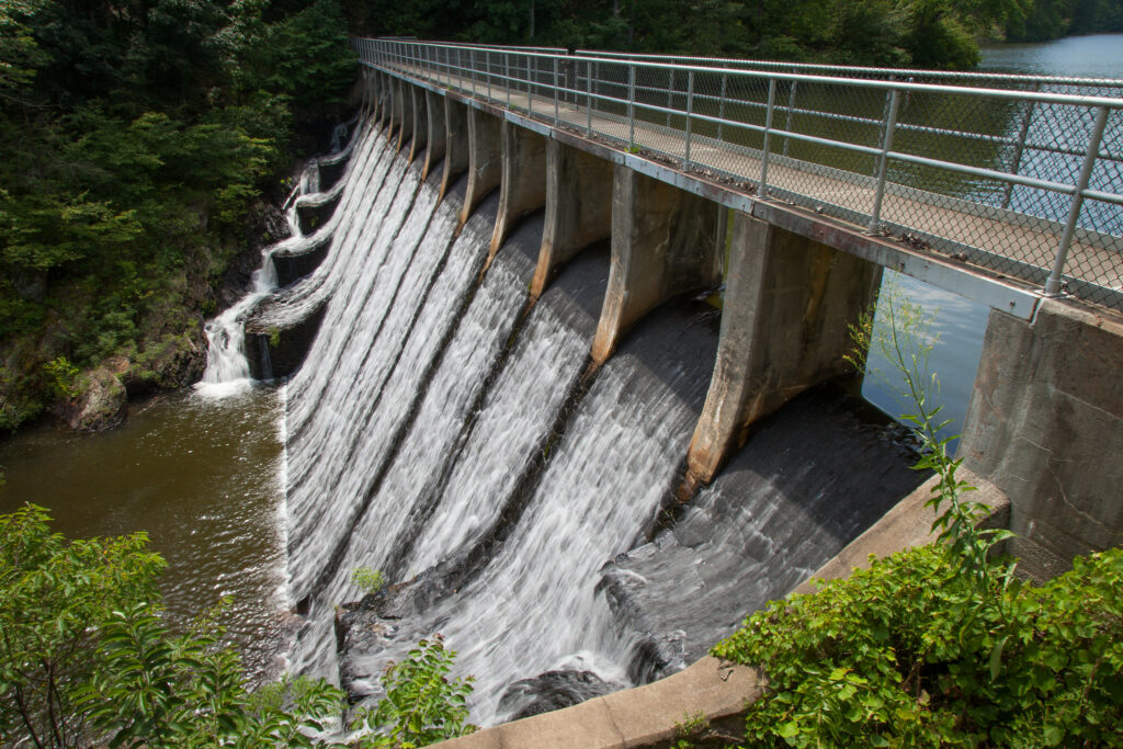 A man fly fishes at Holiday Lake State Park.